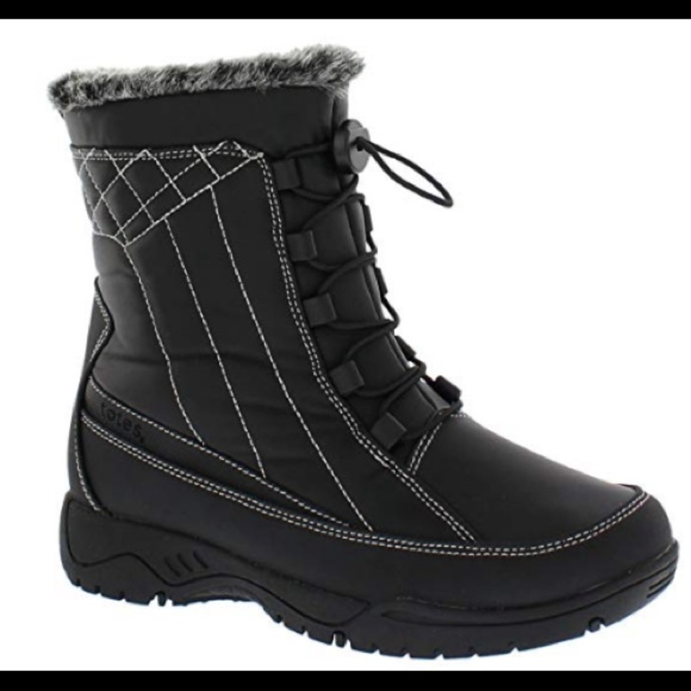 Totes Black Wide Width Elle Snow Boots